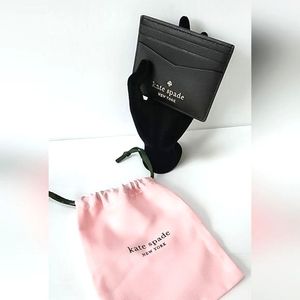 Kate Spade STACI Small Card Case Wallet in Black LEATHER